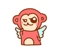 smile angel monkey sticker #12205833