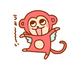 smile angel monkey sticker #12205835