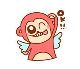 smile angel monkey sticker #12205836