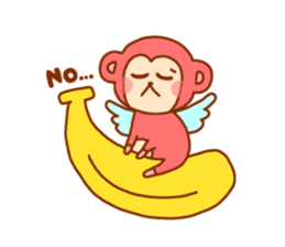 smile angel monkey sticker #12205837