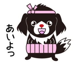 White dog and black dog.3 sticker #12206598