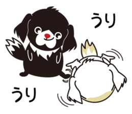White dog and black dog.3 sticker #12206600