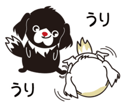 White dog and black dog.3 sticker #12206600