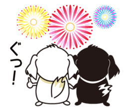 White dog and black dog.3 sticker #12206605