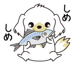 White dog and black dog.3 sticker #12206609