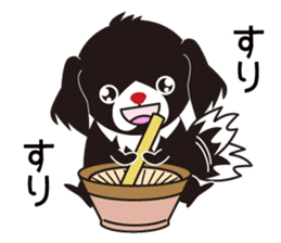 White dog and black dog.3 sticker #12206610