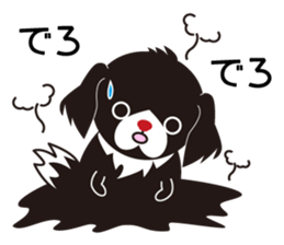 White dog and black dog.3 sticker #12206616