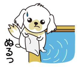 White dog and black dog.3 sticker #12206620