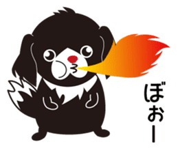 White dog and black dog.3 sticker #12206626