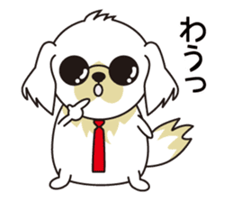 White dog and black dog.3 sticker #12206636