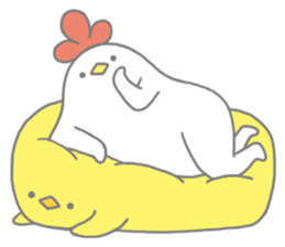 Strange chicken and chick sticker #12208718