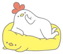 Strange chicken and chick sticker #12208718