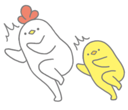 Strange chicken and chick sticker #12208719