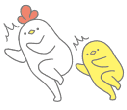 Strange chicken and chick sticker #12208719