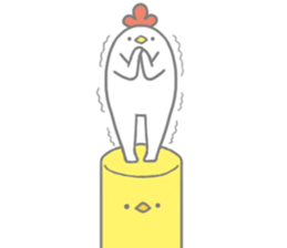 Strange chicken and chick sticker #12208721