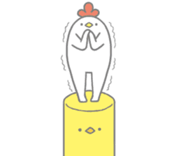Strange chicken and chick sticker #12208721