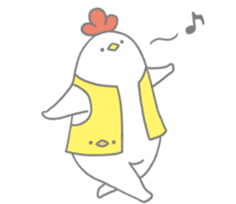 Strange chicken and chick sticker #12208722