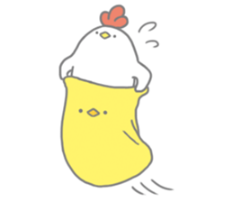 Strange chicken and chick sticker #12208724