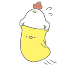 Strange chicken and chick sticker #12208724