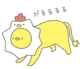 Strange chicken and chick sticker #12208726