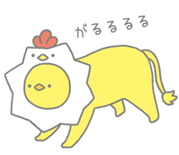 Strange chicken and chick sticker #12208726