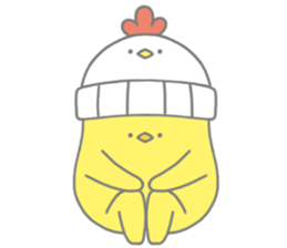 Strange chicken and chick sticker #12208727