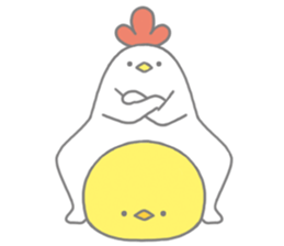 Strange chicken and chick sticker #12208729