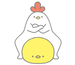Strange chicken and chick sticker #12208729