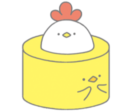 Strange chicken and chick sticker #12208731