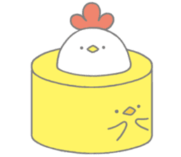 Strange chicken and chick sticker #12208731