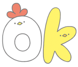 Strange chicken and chick sticker #12208732
