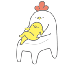 Strange chicken and chick sticker #12208734