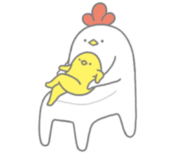 Strange chicken and chick sticker #12208734