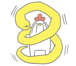Strange chicken and chick sticker #12208739