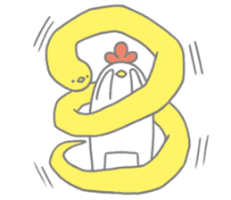 Strange chicken and chick sticker #12208739