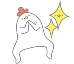 Strange chicken and chick sticker #12208741