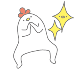 Strange chicken and chick sticker #12208741