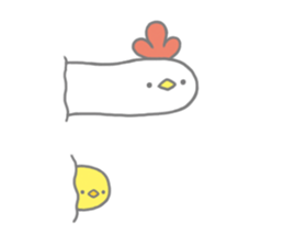 Strange chicken and chick sticker #12208742