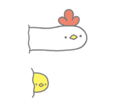 Strange chicken and chick sticker #12208742
