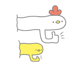 Strange chicken and chick sticker #12208743