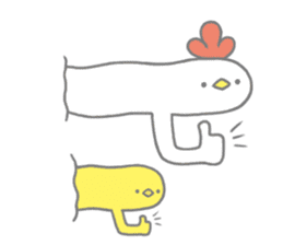 Strange chicken and chick sticker #12208743