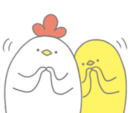 Strange chicken and chick sticker #12208744
