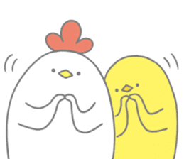 Strange chicken and chick sticker #12208744