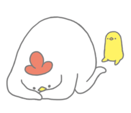 Strange chicken and chick sticker #12208745