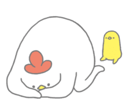 Strange chicken and chick sticker #12208745