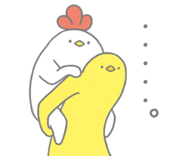 Strange chicken and chick sticker #12208746