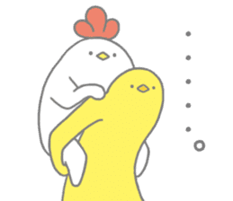 Strange chicken and chick sticker #12208746