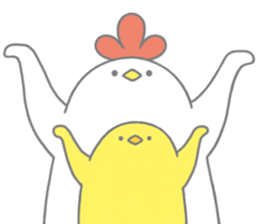 Strange chicken and chick sticker #12208748