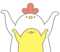 Strange chicken and chick sticker #12208748