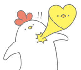Strange chicken and chick sticker #12208754
